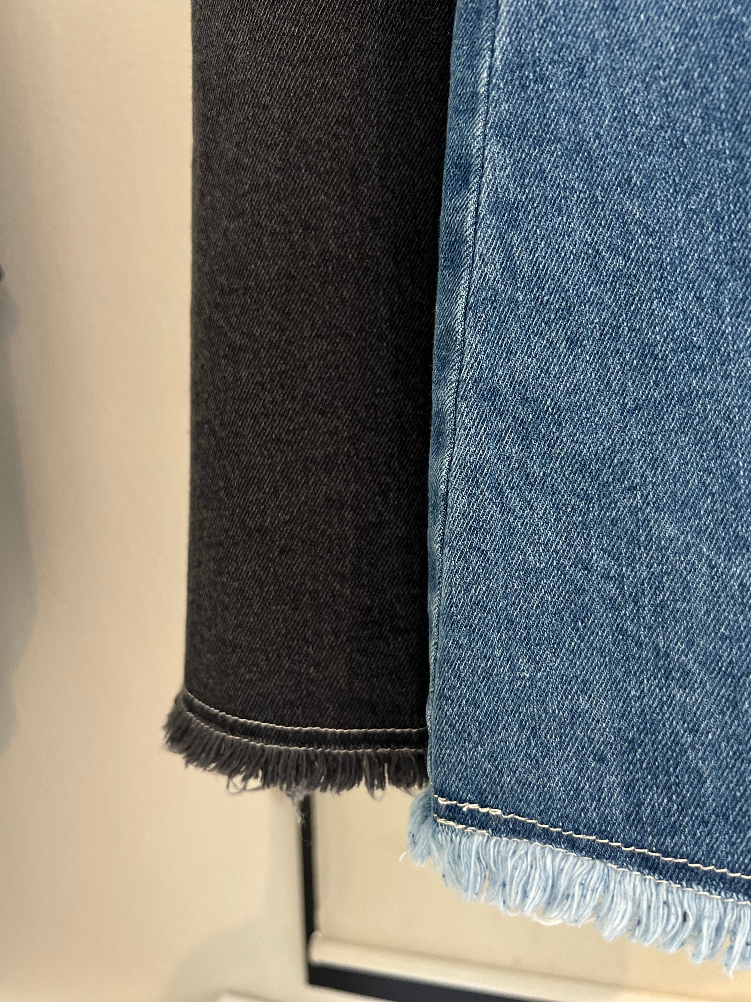 【SELECT】リメイク風断ち切りロングデニムスカート 33-0096