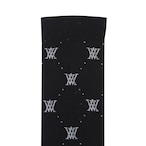 (W) MONOGRAM LOGO KNEE SOCKS [サイズ: F(AGEUWSC07BKF)] [カラー: BLACK]