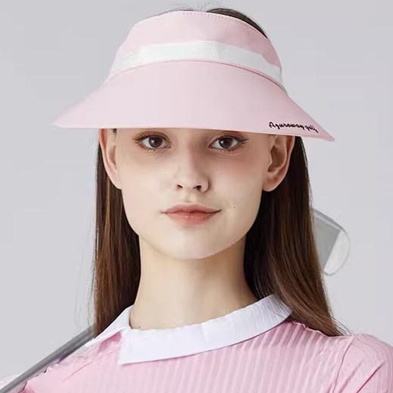 PXG ゴルフ レディース リボン付きストライプデザイン バイザー 3色 PXG ゴルフ レディース リボン付きストライプデザイン バイザー