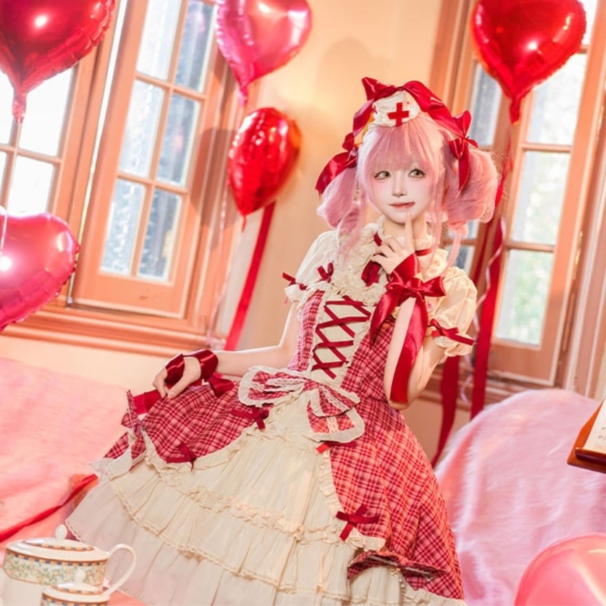 アイドル衣装 セットアップ チェック×レースアップ ライブ向け｜WithU