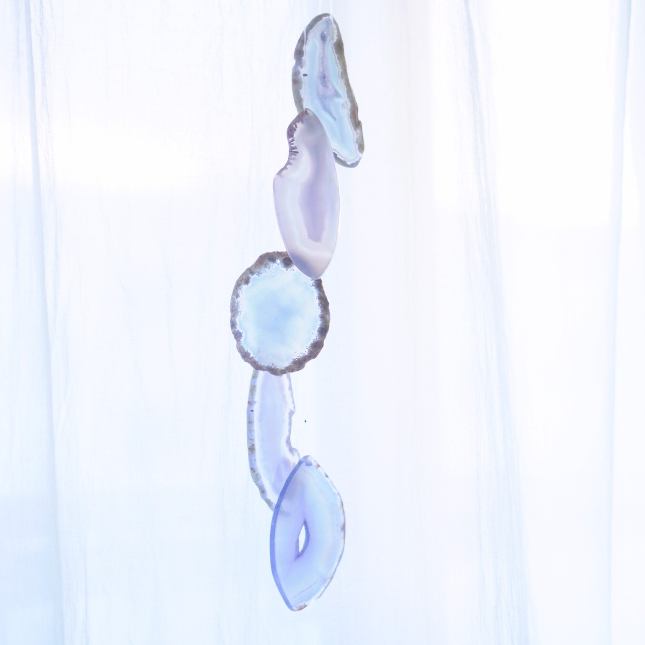 Water Blue - アゲートヒーリングチャイム / Agate Sun Catcher Wind Chime 303