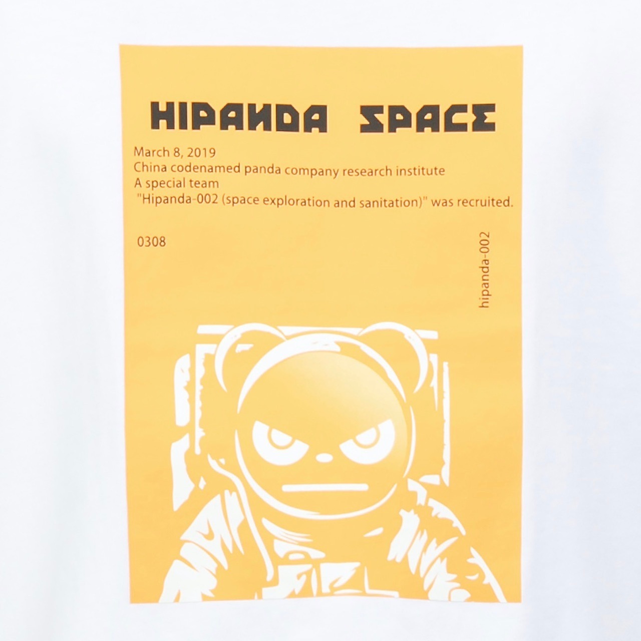 SALE【HIPANDA ハイパンダ】メンズ Tシャツ MEN'S ASTRONAUT ORANGE PRINT SHORT SLEEVED T-SHIRT / WHITE・BLACK