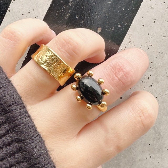 silver925 old gold ring