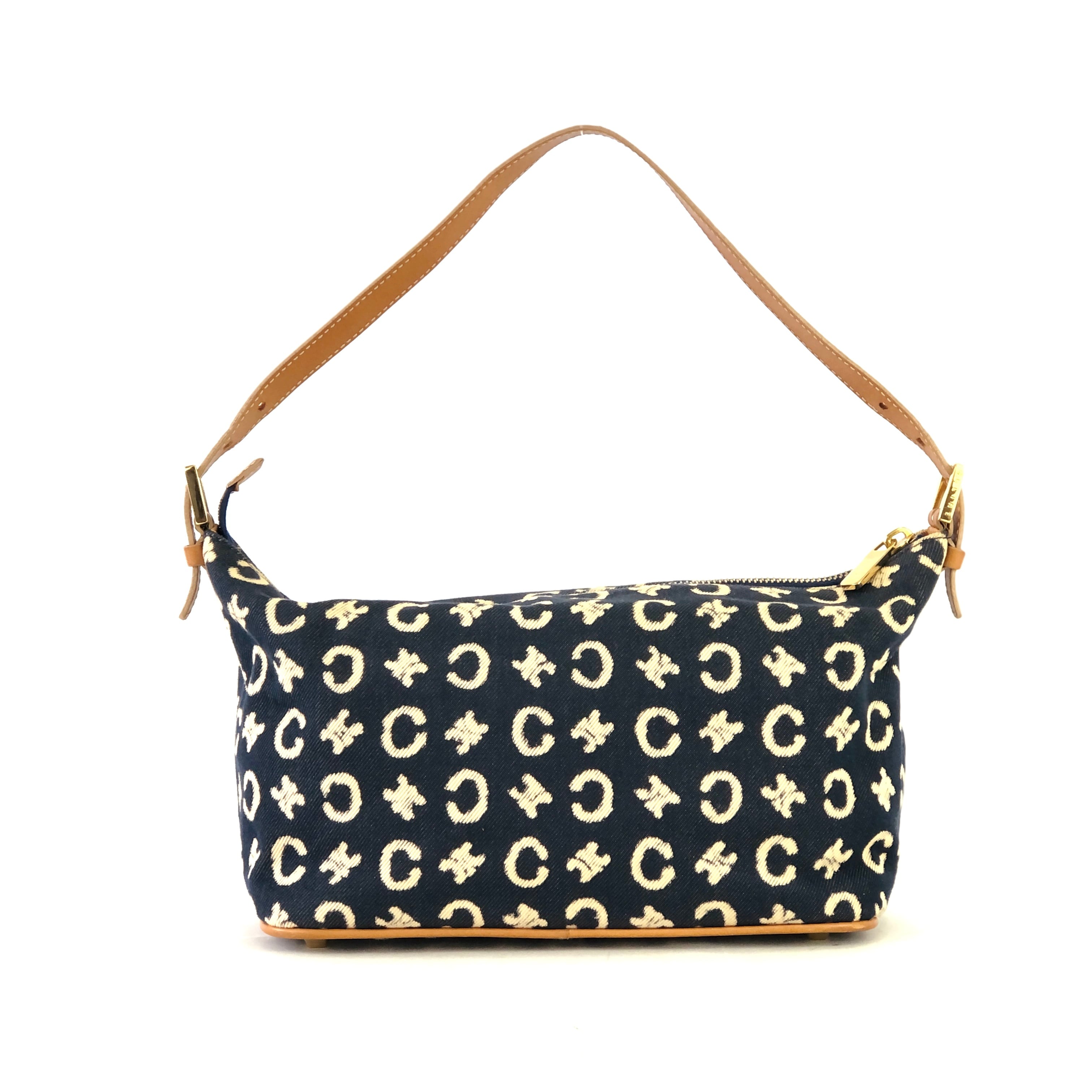 CELINE セリーヌ Cマカダム ブラゾン デニム×レザー ミニバッグ CELINE セリーヌ Cマカダム ブラゾン デニム×レザー ミニバッグ