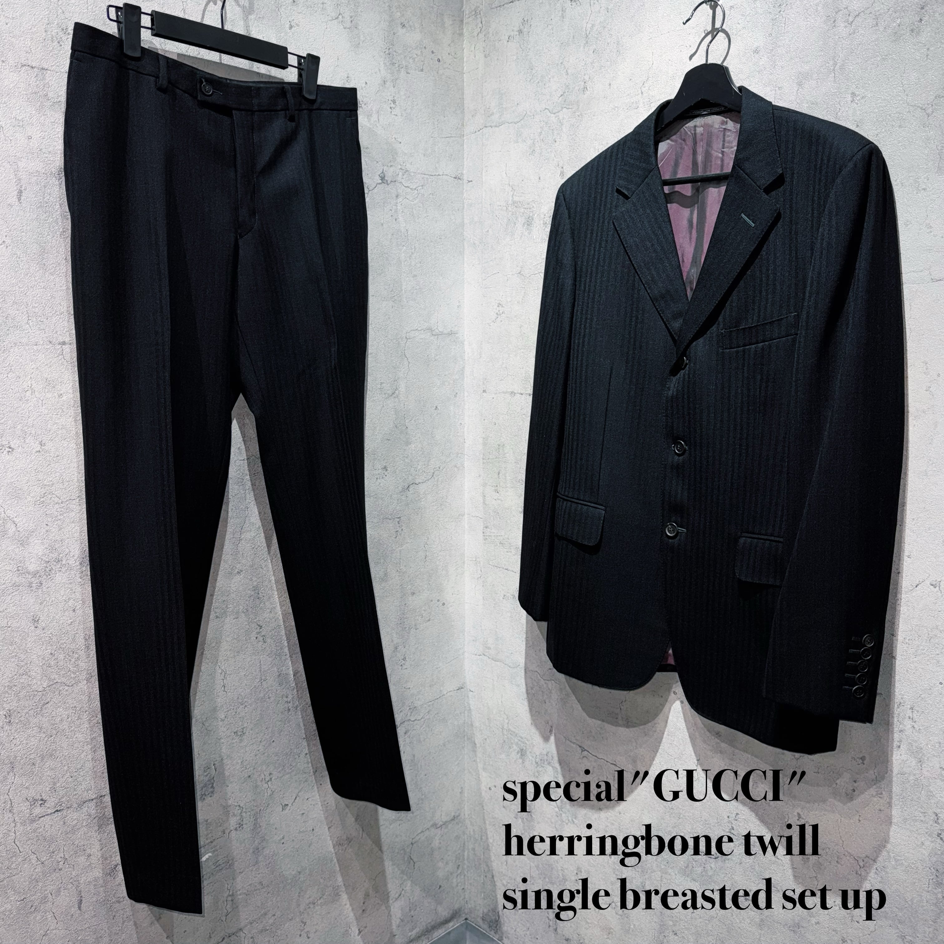 special"GUCCI"herringbone twill single breasted set up