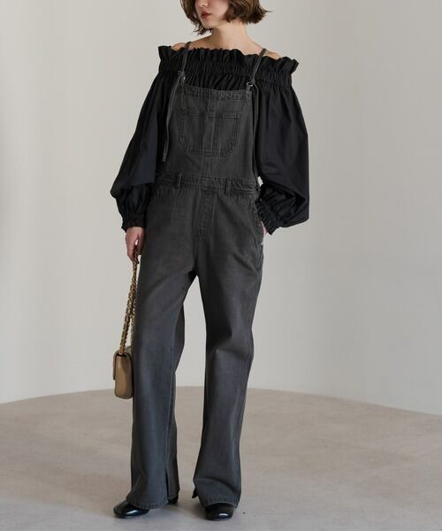 美シルエットデニムサロペット