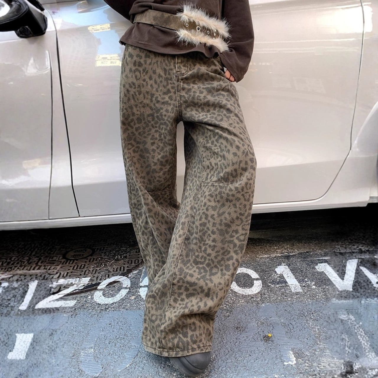 ヴィンテージレオパードワイドパンツ R01425