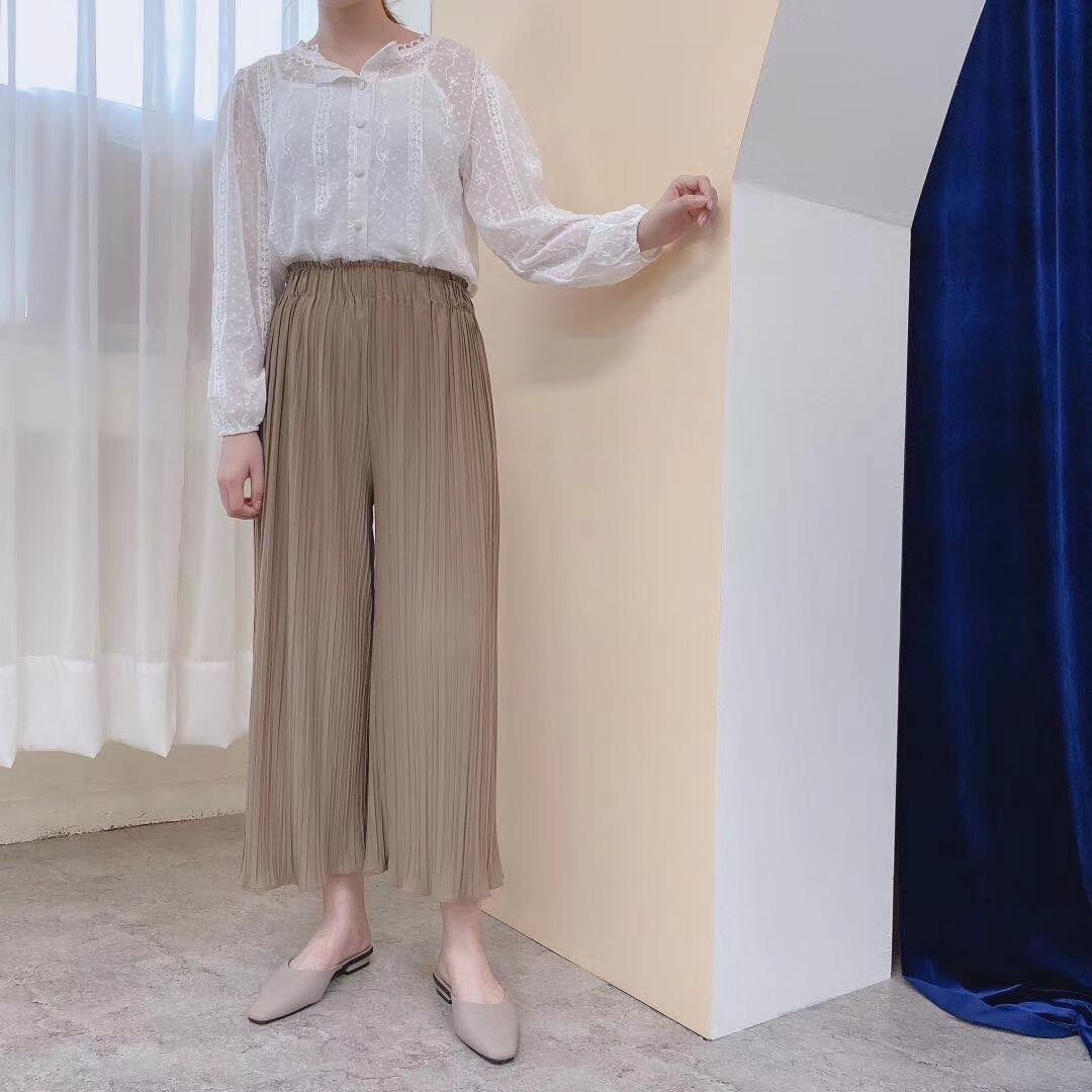 プリーツワイドパンツ　　AJ−22003-8898