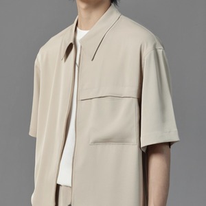 ドレープアイスシルク風カジュアルシャツ　0638