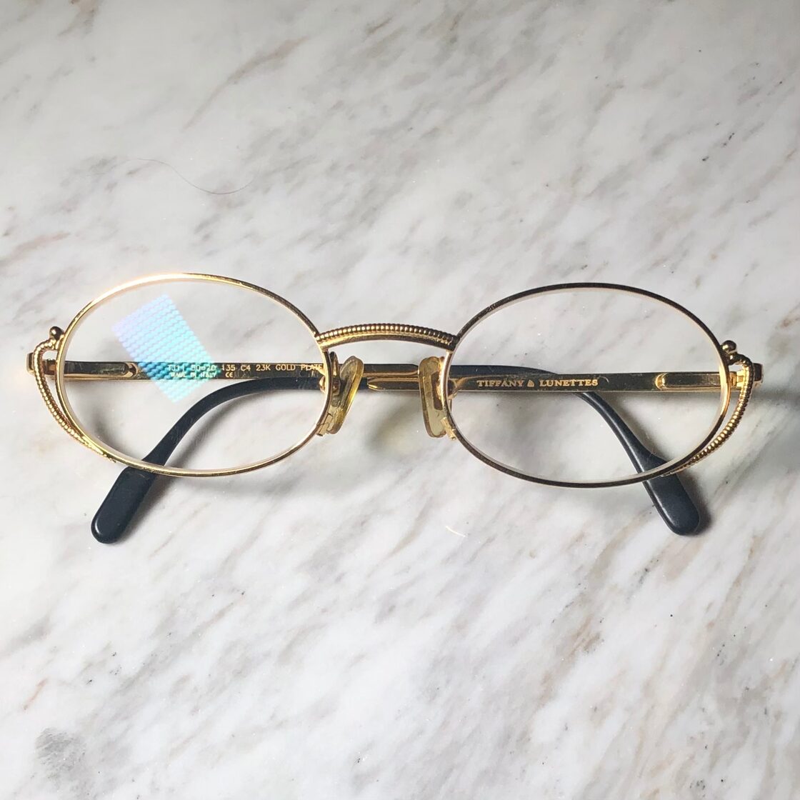 vintage TIFFANY LUNETTES 23k gold plated glasses 