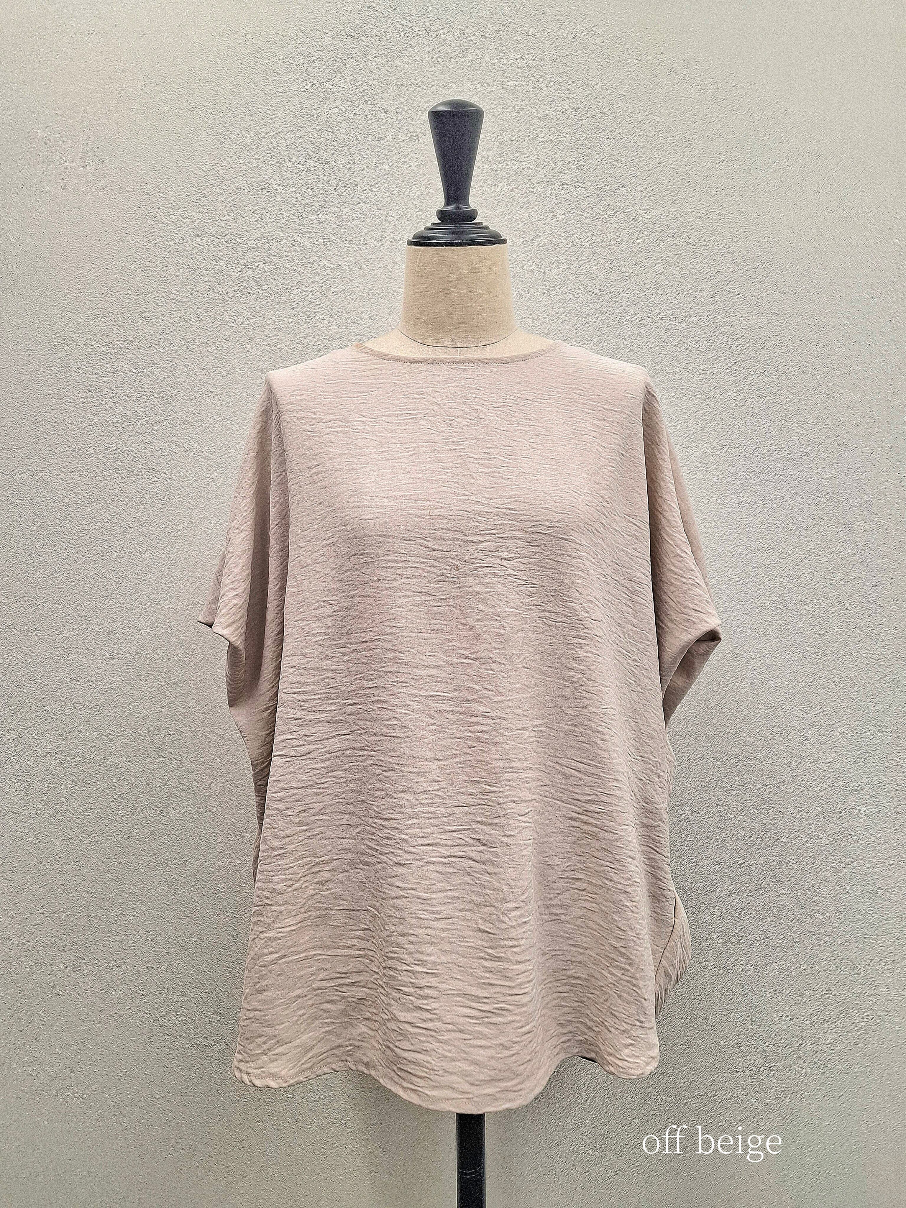 【SAMPLE SALE】UV・吸水速乾★コクーンシルエット涼やかプルオーバー(オフベージュ)