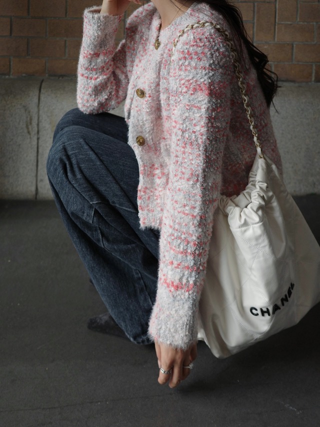 Mix tweed CD/ pink（即納商品）