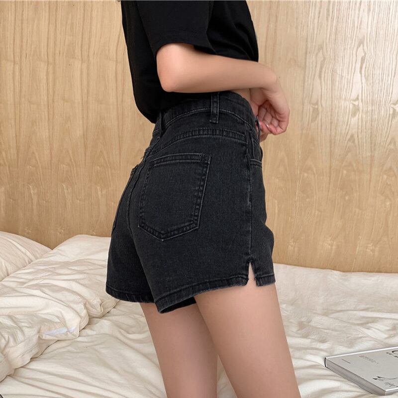 ブラックハイウェストショーツ サマー薄手ルーズワイドレッグパンツ Aライン 夏物 ブルマー ワイドパンツ 1号婦人14334529934