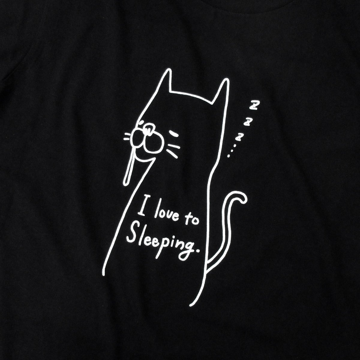 猫 居眠り ネコ Tシャツ cat58 手描きイラスト 猫服 ゆるキャラ ねこ柄 猫柄