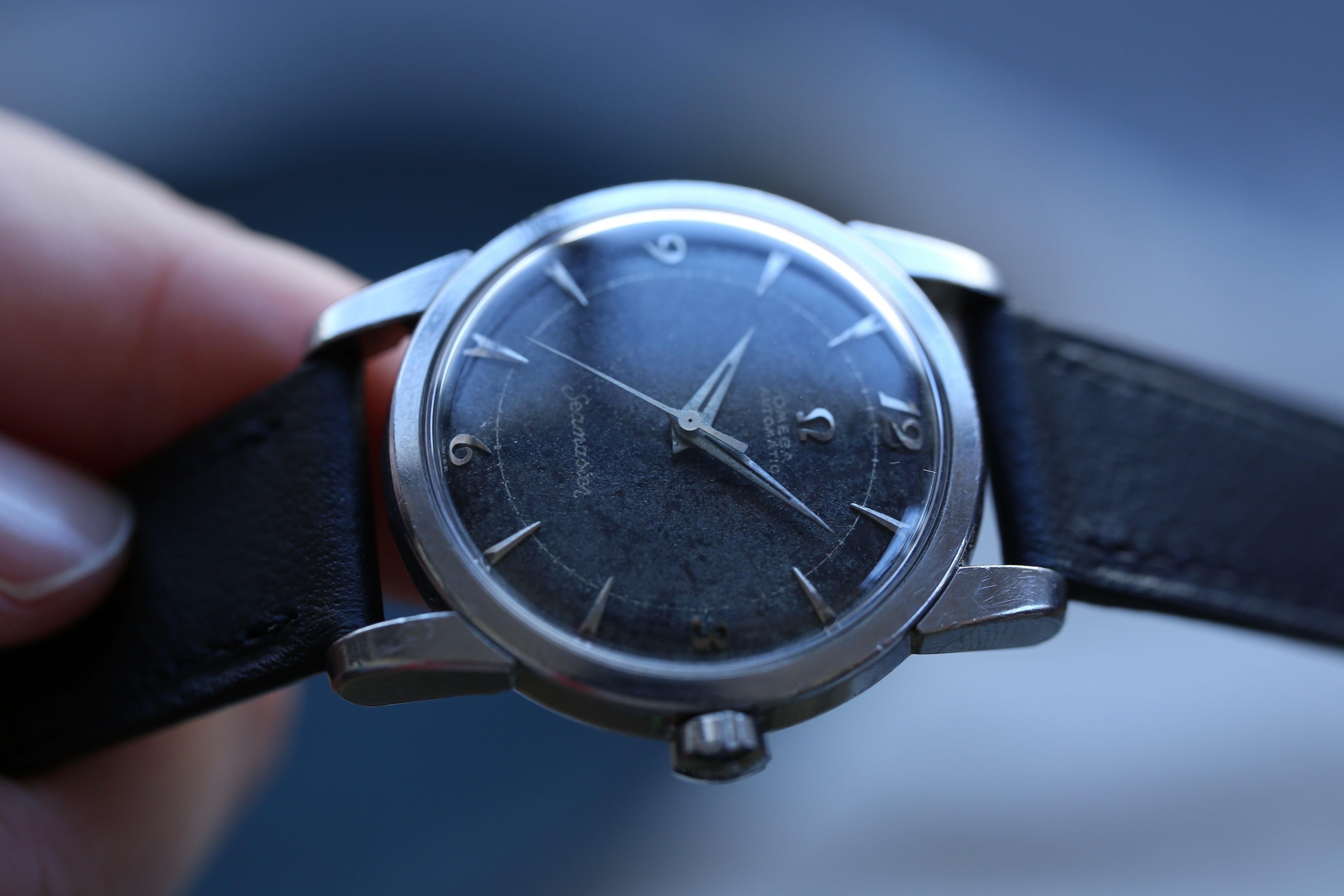 OMEGA】 1955年製 オメガ シーマスター 3rd ブラックミラーダイヤル
