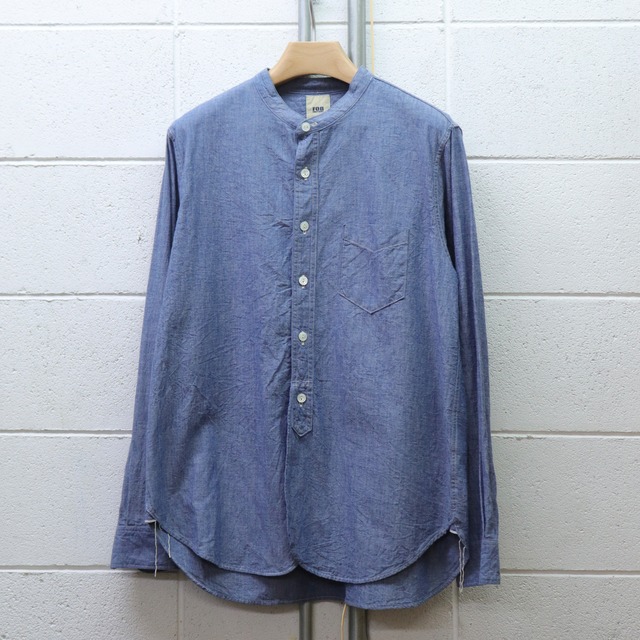 【FOB FACTORY】SELVEDGE CHAMBRAY BAND COLLAR SHIRT