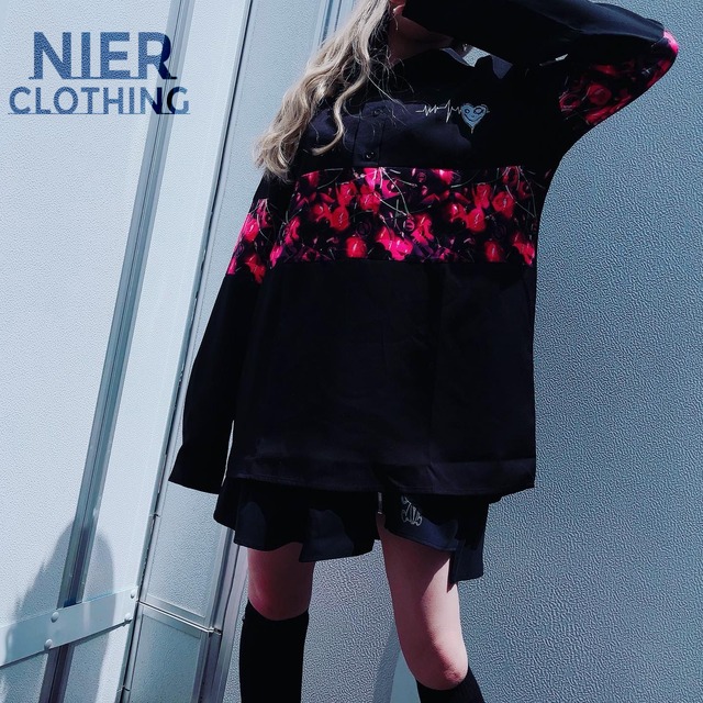 ブロッキングプルオーバーシャツ【RED CHERRY】