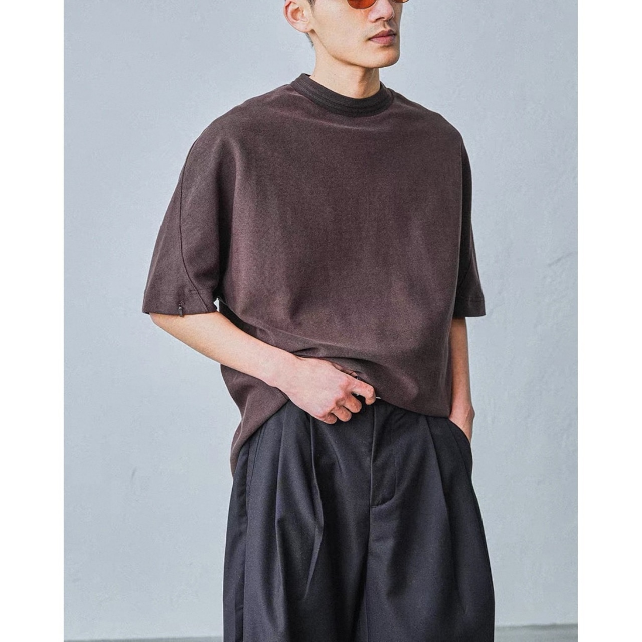 Washed mock neck tee 1486 - 8