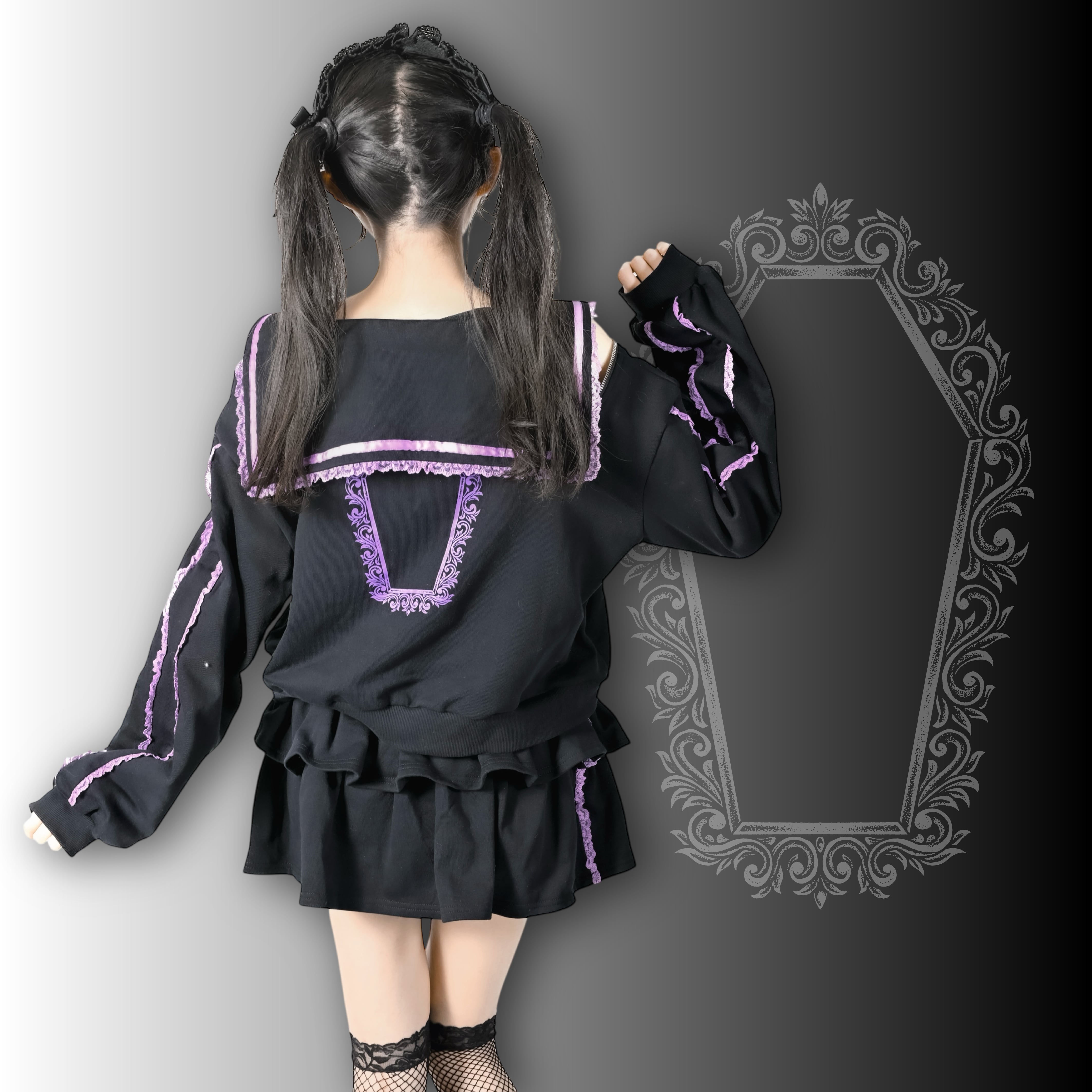 正規品　kry 絶対☆全開 セーラー　黒×紫　地雷系　サブカル　ゴシック 正規品 kry 絶対☆全開 セーラー 黒×紫 地雷系 サブカル ゴシック