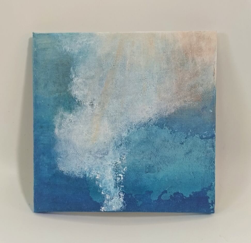 光と水の饗宴 】現代アート ・ 抽象画 ・水・光・一点物（ブルー