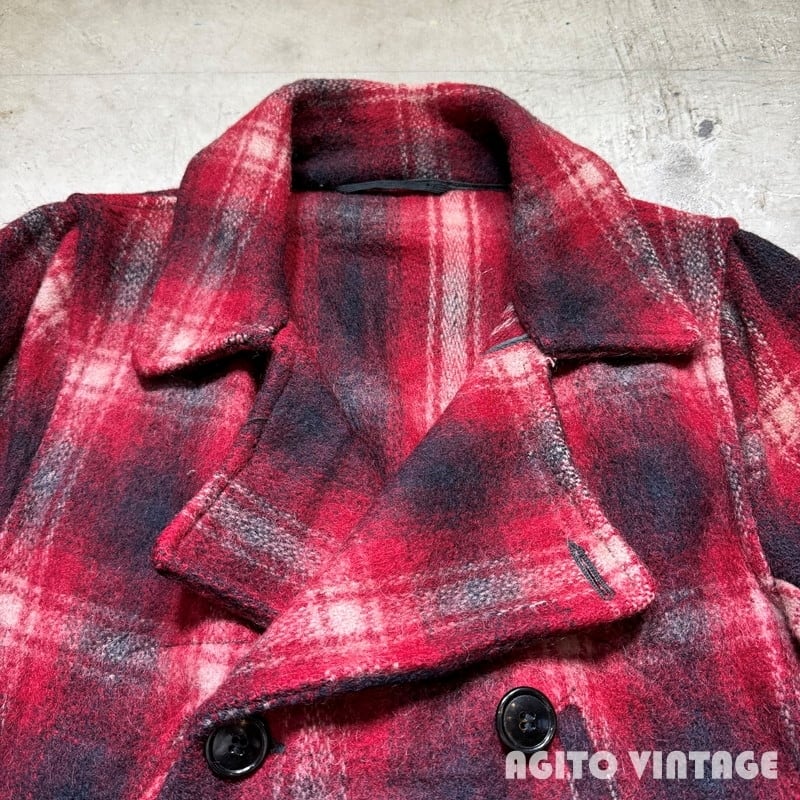 40's SPORTCLAD ウールダブルブレストコート オンブレチェック 40's SPORTCLAD ウールダブルブレストコート オンブレチェック