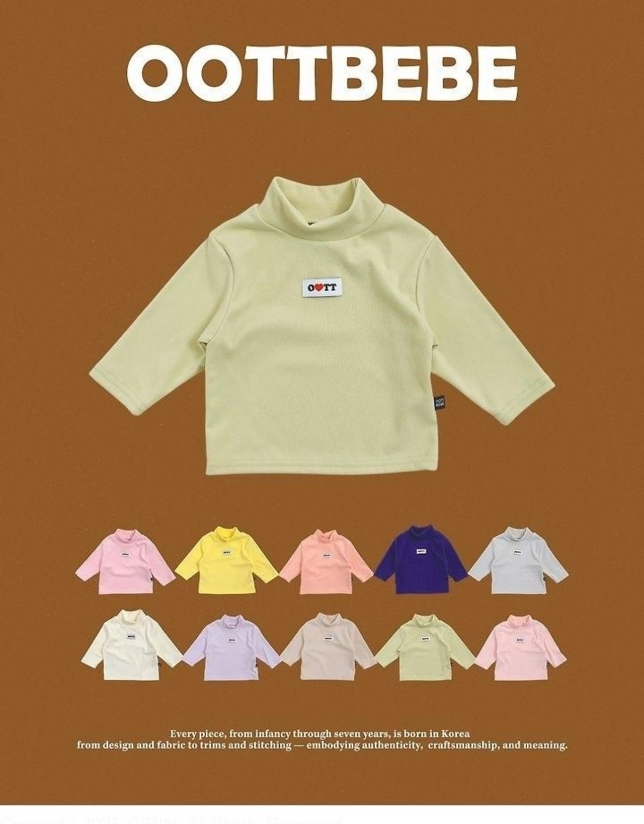 韓国子供服 / 26winter / oottbebe / ぷにぷにタートルネックT / ベビー&キッズ / 冬服 *XS~XL*