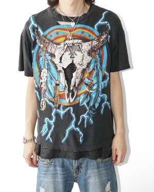 ”AMERICAN THUNDER” 1990s vintage broken T-Shirt "made in USA"