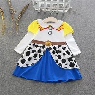 トイストーリー ジェシー風 長袖ワンピースディズニー ドレス 110+130 トイストーリー ジェシー風 長袖ワンピース♪ディズニー ドレス