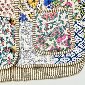 ＜PHET AND PLOY＞QUILTED JACKET キルト ジャケット キッズ（khaki stripe）