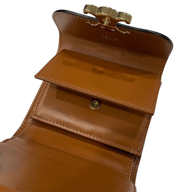 CELINE セリーヌ 財布 スモール トリオンフウォレット / トリオンフキャンバス タン