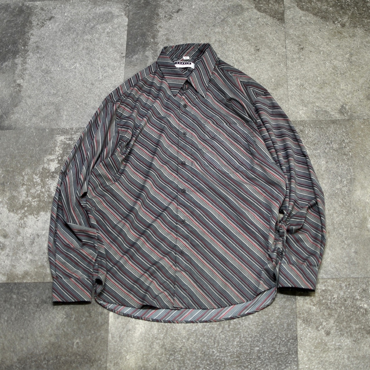 smooth cloth multi diagonal stripe shirt