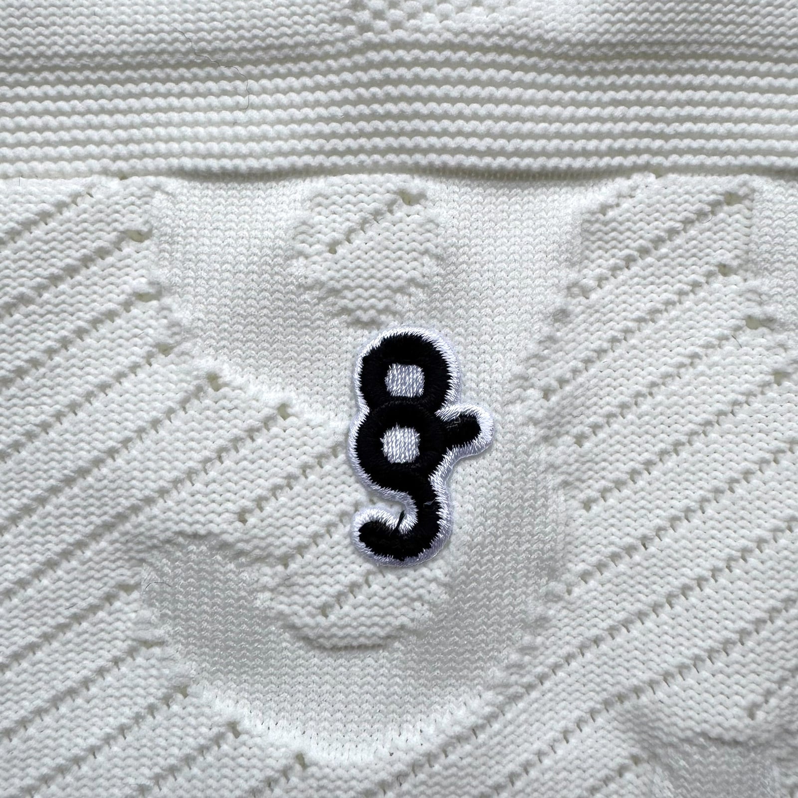 LOGO JACQUARD KNIT POLO -WHITE- | 8G SHOOT WEBSTORE