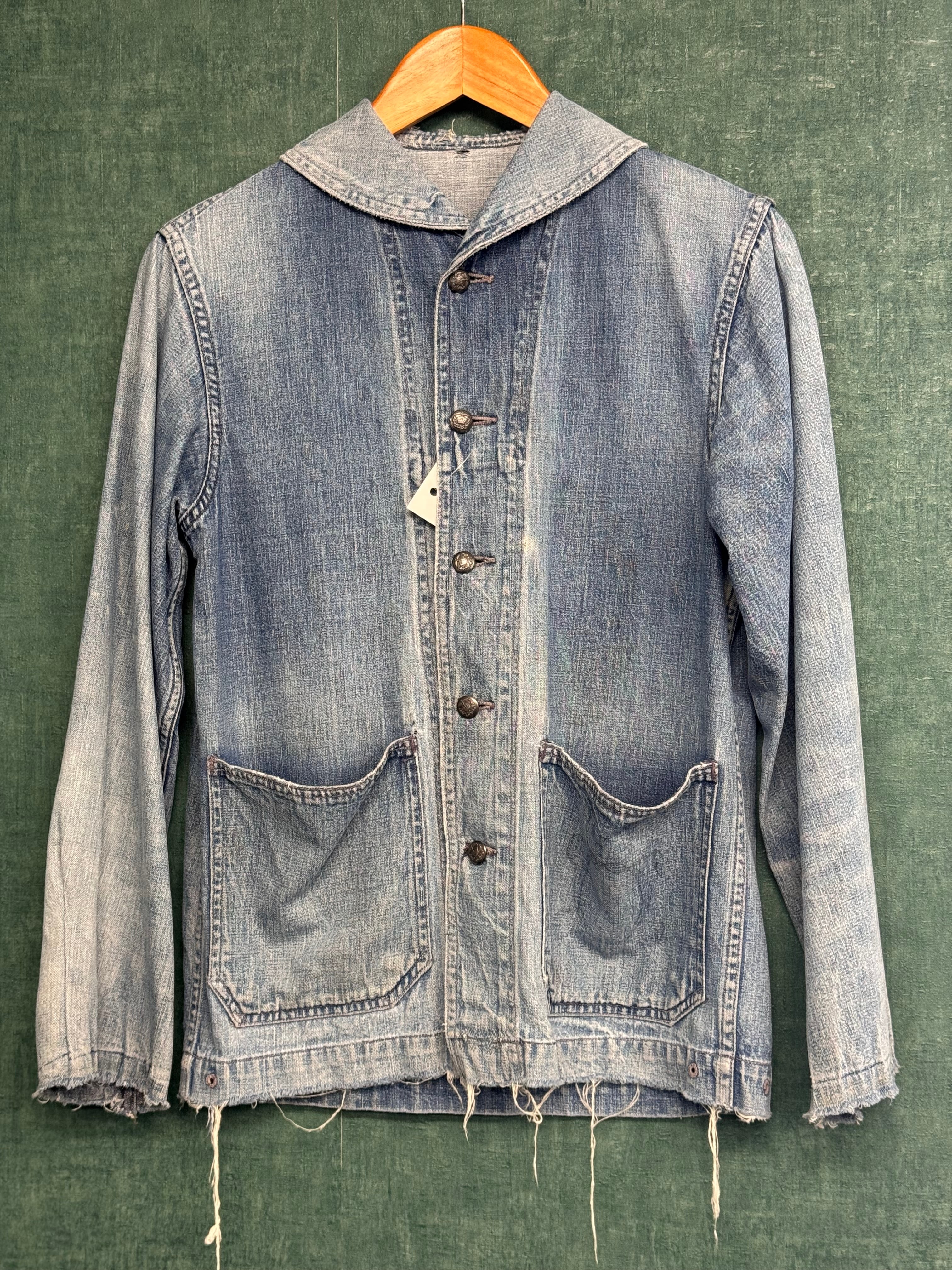 U.S.NAVY 】40s ショールカラー カバーオール デニムジャケット