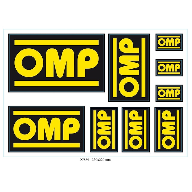 X00-889 OMP sticker set of 9 adhesive