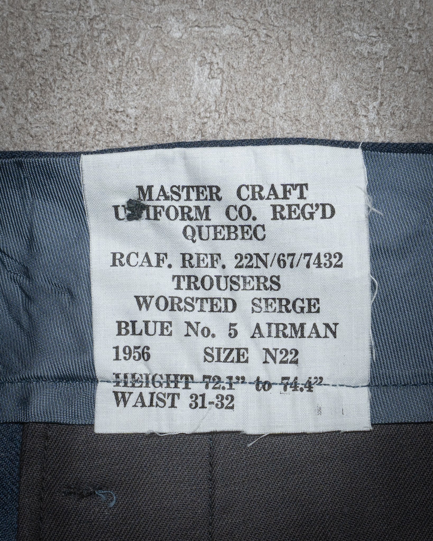 RRL ウールパンツ　カナダ製　サイズ32 DEADSTOCK】50's Royal Canadian Air Force Wool Trousers 実物 RCAF