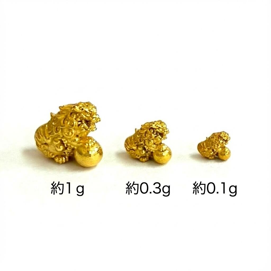 純金『狛犬 阿吽（あぎょう）』 モチーフ 約0.3g お守り【JUNGOLD