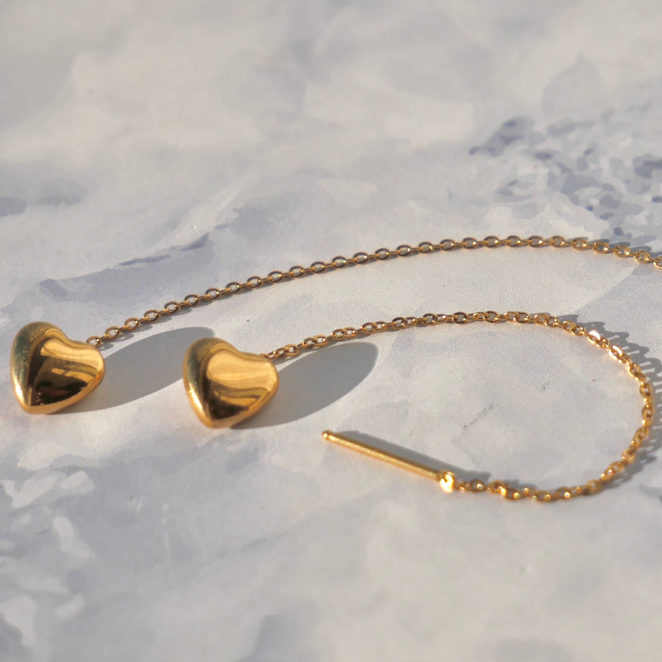 heart chain gold pierce