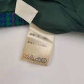 Leilian レリアン otten生地 チェック ウール ダブルジャケット 9/グリーン レディース レトロ