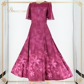 フラダンス 衣装 ワンピース ドレス ココエミリー パープル系 CoCoEmily 日本製 きらきら ワントーン ティアレ柄 ひらひら かわいい 華やか 鮮やか きれい 上品 高級感 紫 ハワイアン アロハ ハワイアンプリント フラ ダンス レッスン 練習