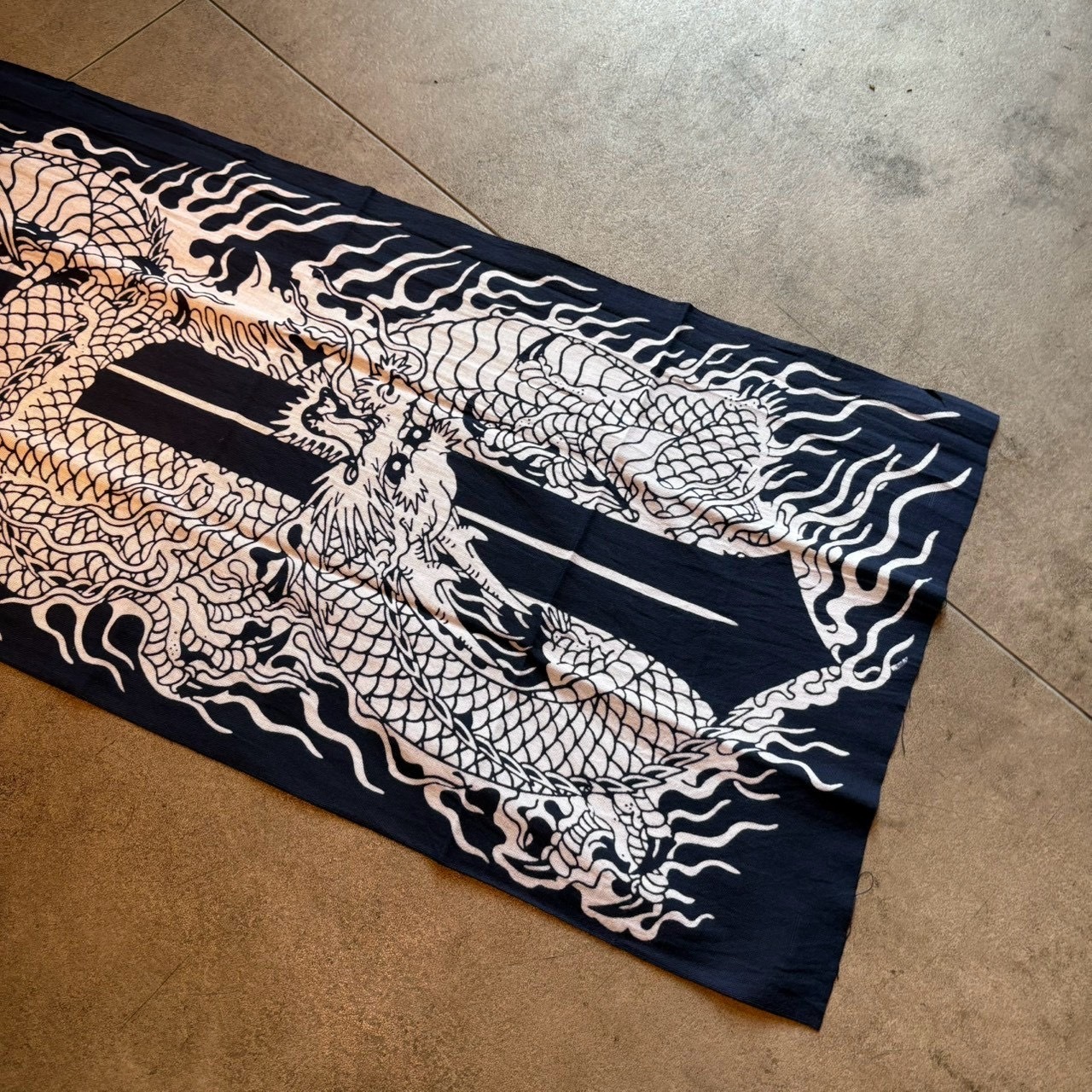 TENUGUI VERSION 伝統工芸 手ぬぐい KURIKARA side-A NAVY BLACK