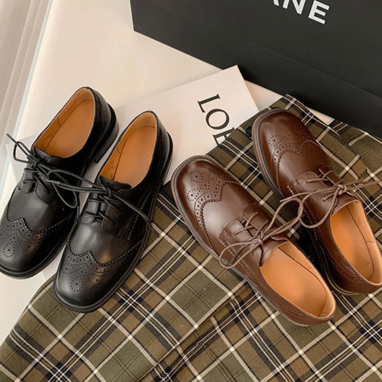 レースアップ ブリティッシュ ブローグシューズ 2color W10426