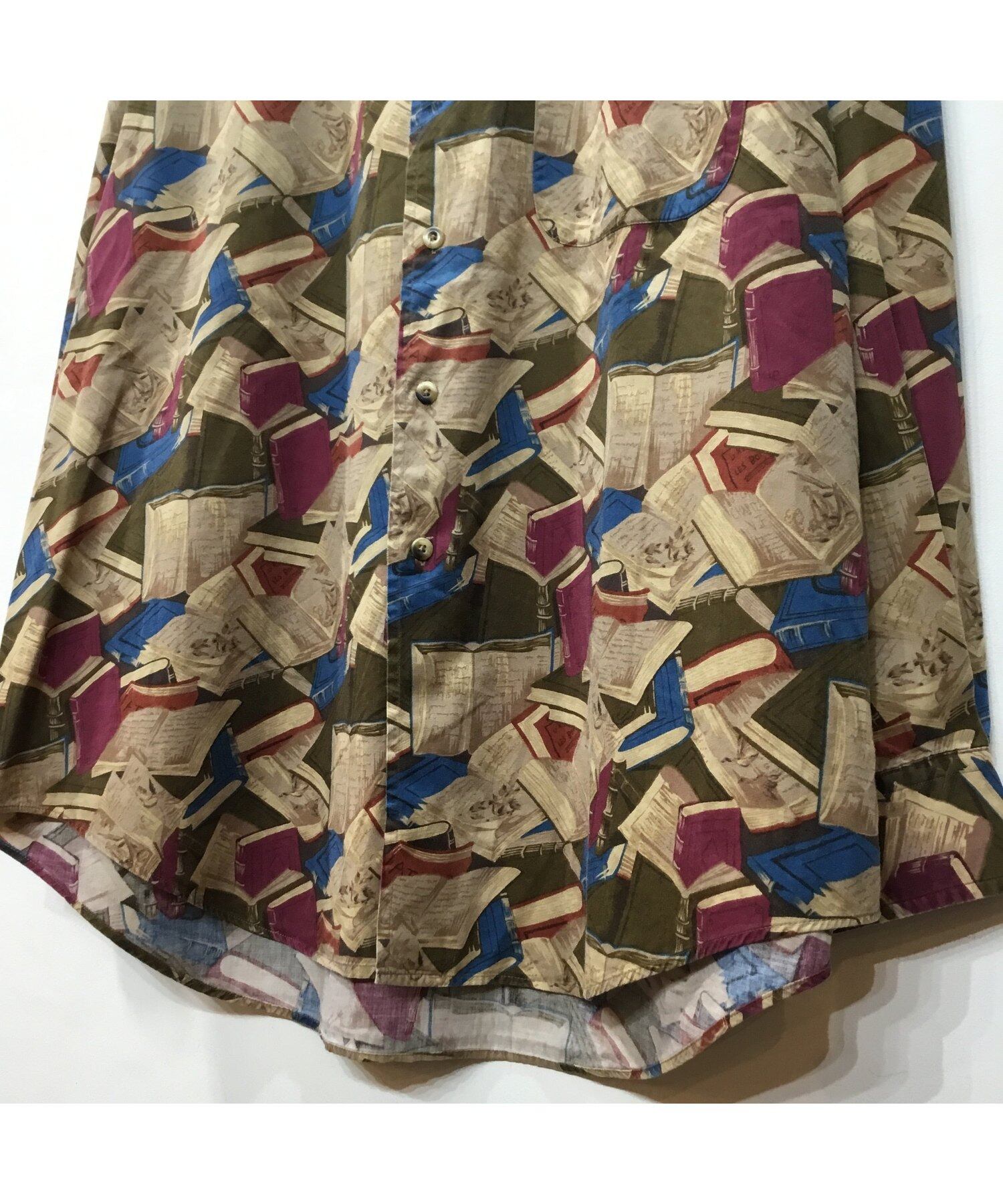 90's NAUTICA ノーティカ 長袖シャツ 柄シャツ デザインシャツ 古着