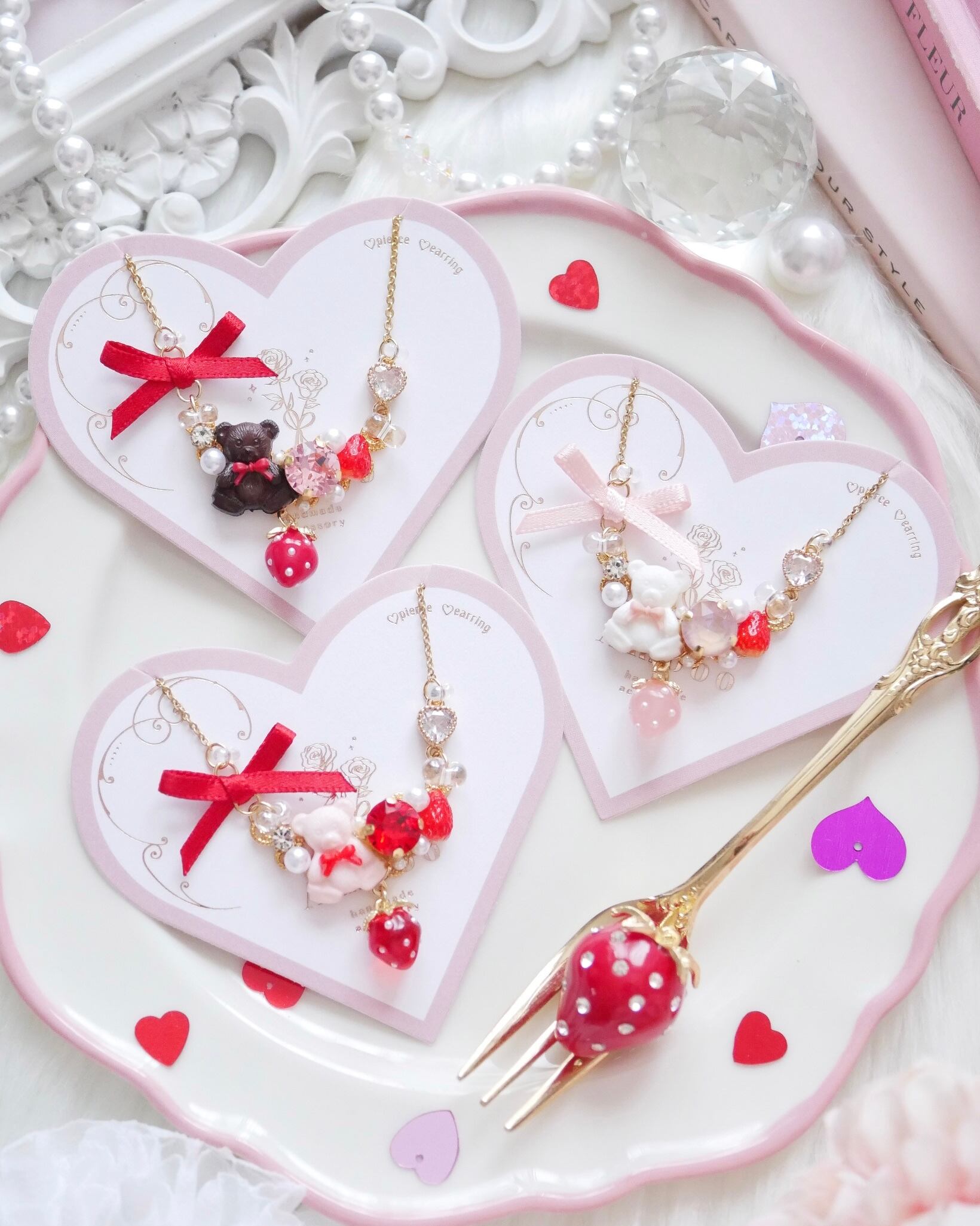 332 オーバルクリスタルリボンネックレス | Amooo