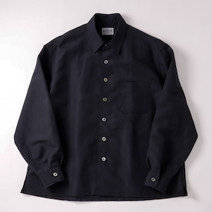 【新品】MINTENS 1950s vintage summer wool shirts Black made in Italy fabrics made in JAPAN/ イタリア製 ヴィンテージ生地 サマーウール シャツ ブラック オリジナルブランド 1950年代シルエット サイズ①・②