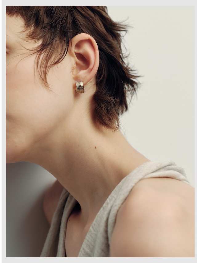 Hoop pierce -Champagne Silver-