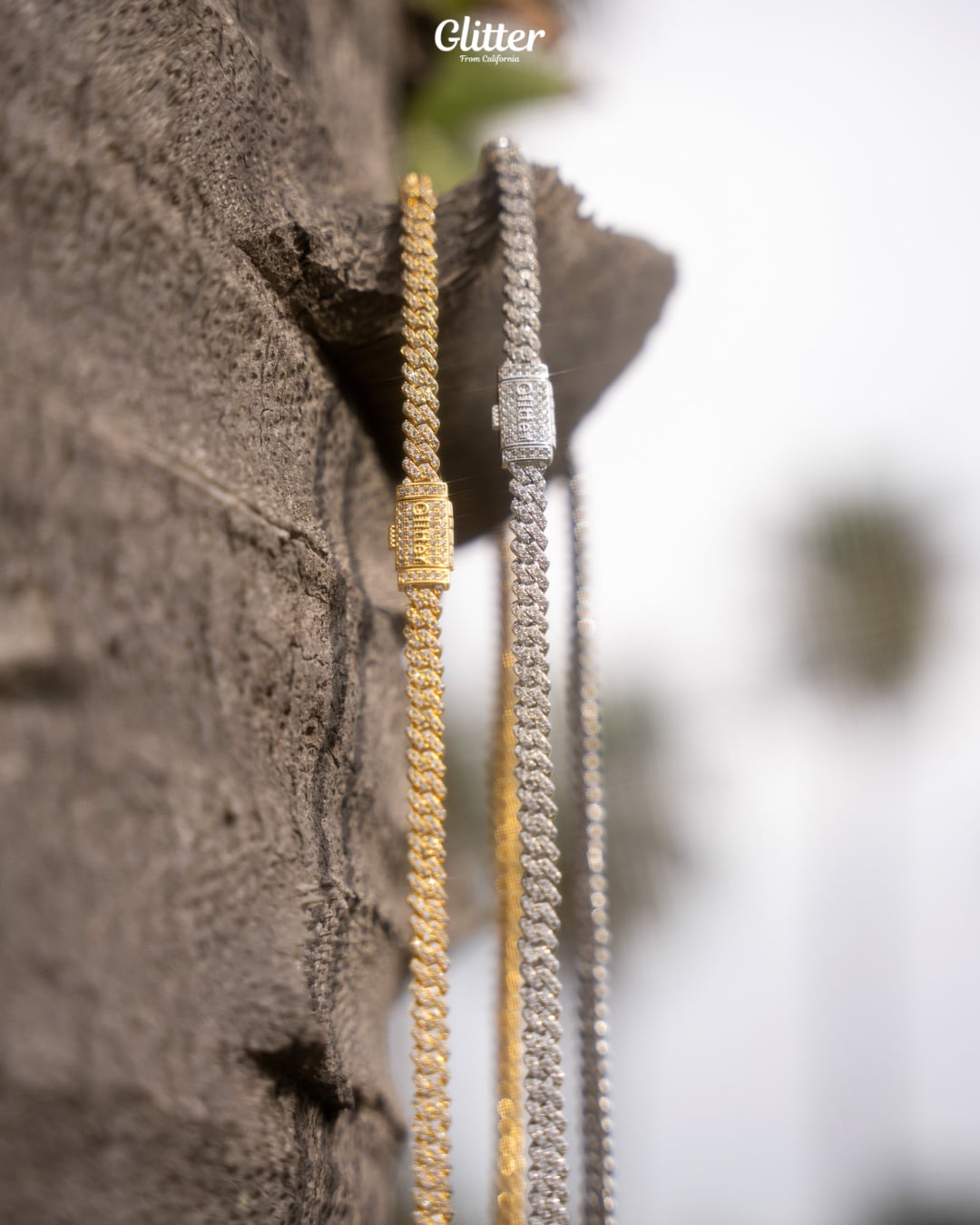 Iced Out Prong Chain 【5mm】 | Glitter Iced Out Prong Chain 【5mm】 | Glitter