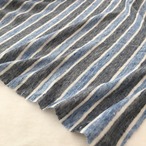 麻100%スペックボーダーニット生地-290㎝-curl tricot　2FX/5191●