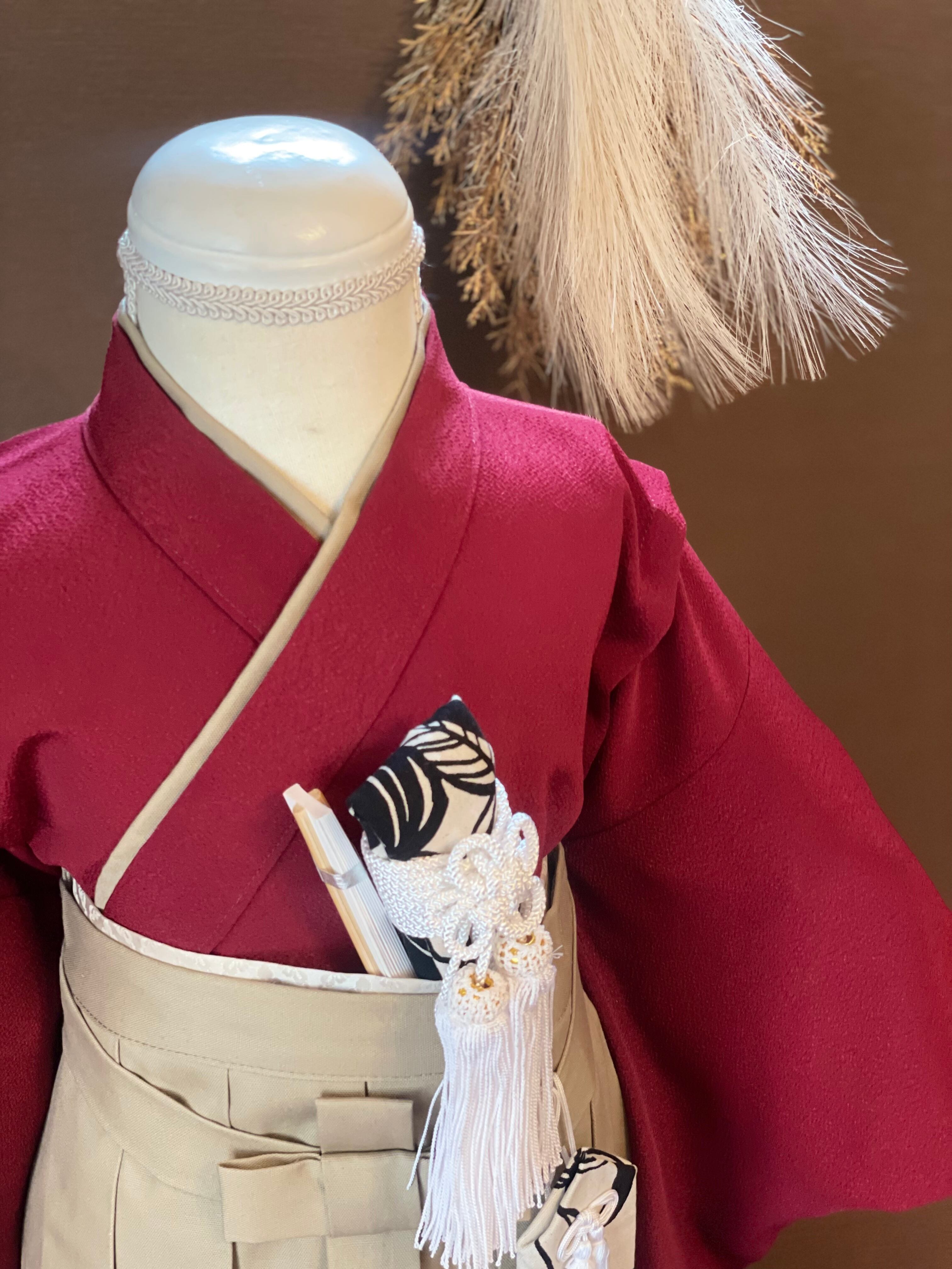 七五三 5歳男児 羽織袴セット 赤色 特注袴 七五三 5歳男児 羽織袴セット 赤色 特注袴 【レンタル】 [7泊8日OK