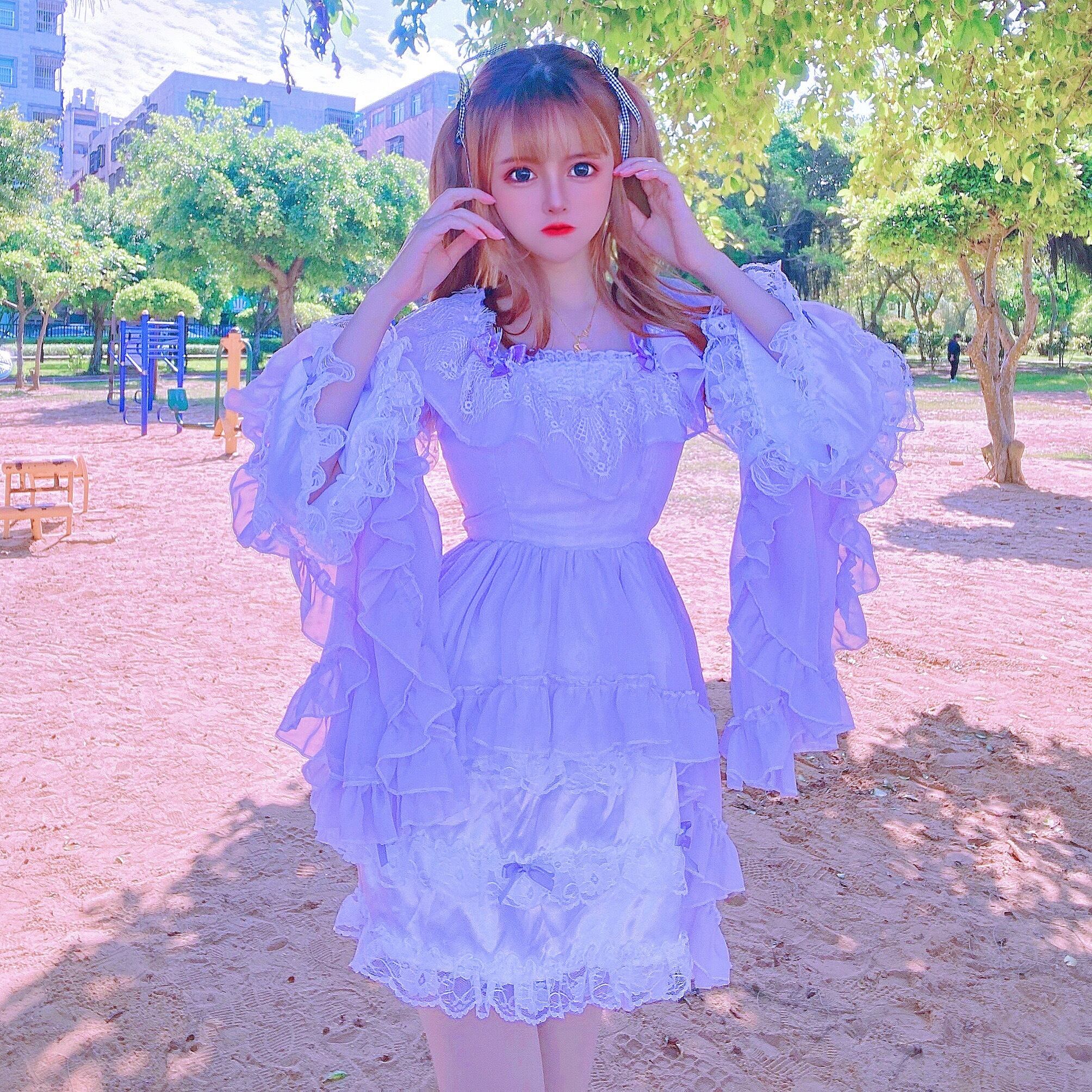 バーバリー　ブルーレーベル　半袖ワンピース　ミニ　パープル　紫　36 S バーバリーブルーレーベル ミニワンピース BURBERRY BLUE LABEL