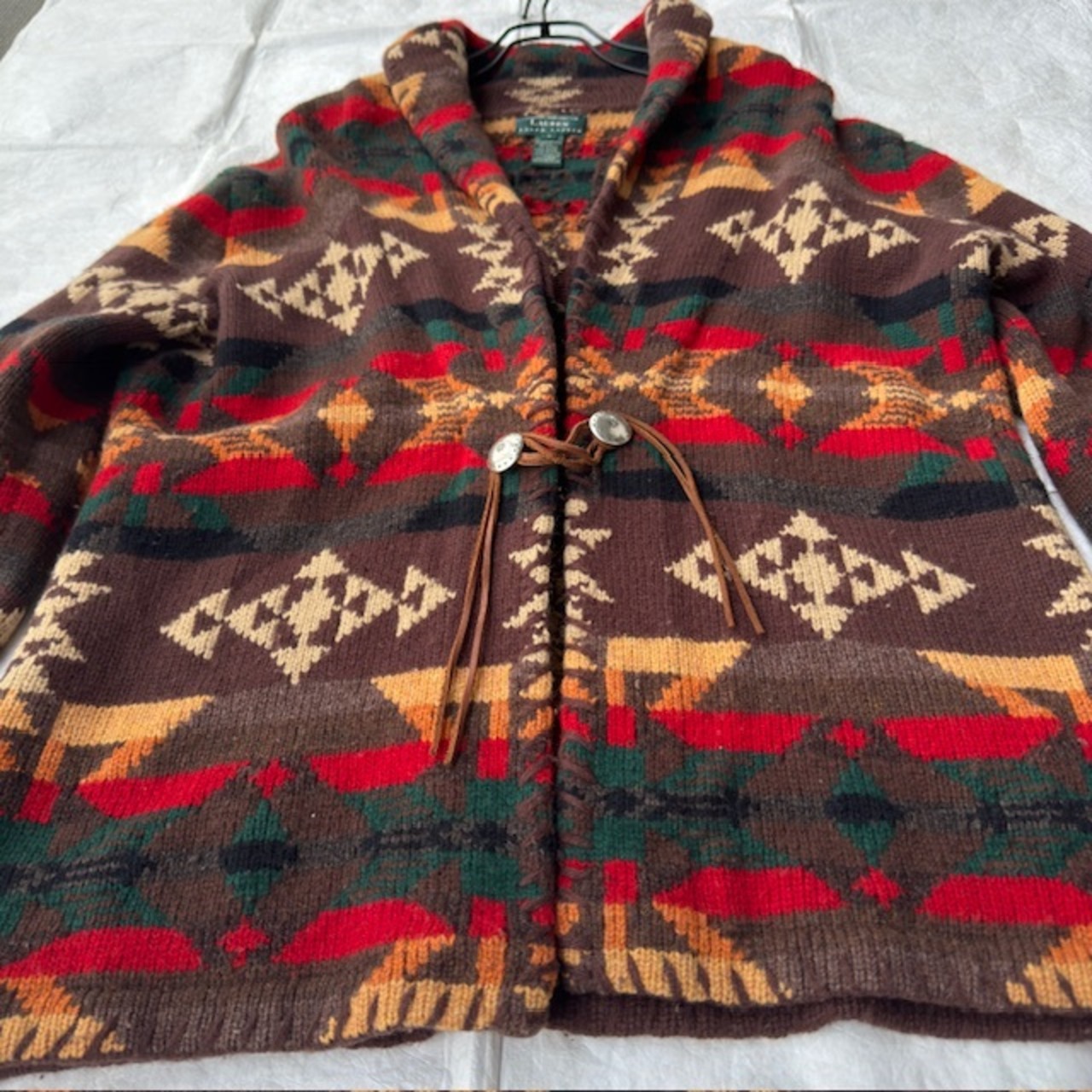 Ralph Lauren ナバホ柄 カーディガン 90s 画像2